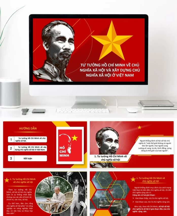PowerPoint Đỏ Tư tưởng Hồ Chí Minh
