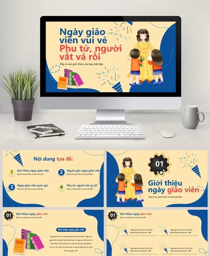 Mẫu nền hoạt hình ngày nhà giáo